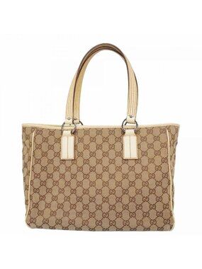 Gucci Tote GG Canvas Beige Silver